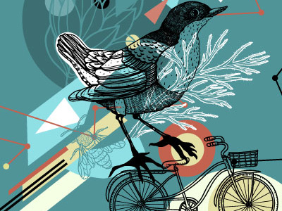 Bike collage collage digital collage digital drawing graphic illustration vector vector graphic