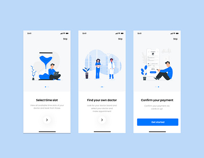 HEALAID- Therapy Booking App Walkthrough screens app branding design graphic design illustration logo typography ui ux vector walkthroug