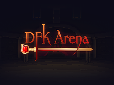 DFK Arena - Logo for a Crypto Game assets blockchein branding crypto design graphic design icon illustration logo logogame logotype nft nftgame token typography ui vector web