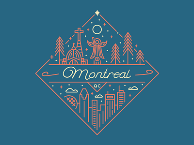 Montreal badge badge design canada design graphic design illustration logo montreal patch vector
