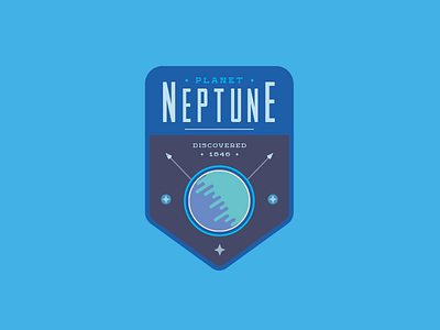 Planet Neptune Patch badge design graphic design icon illustration logo neptune patch planets sci fi science vector