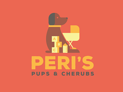 Peri's Pups & Cherubs branding design dog flat graphic design icon logo logo design mark type typography vector
