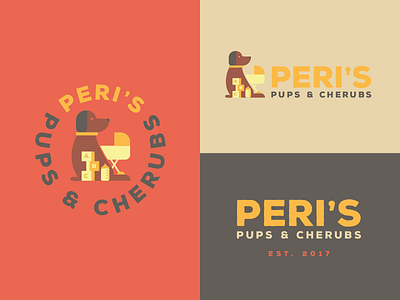 Peri's Pups & Cherubs branding design dog flat graphic design icon logo logo design mark type typography vector