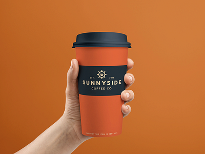 Sunnyside Coffee Co. Cup branding coffee coffee cup design graphic design identity logo logo design mark packaging type typography