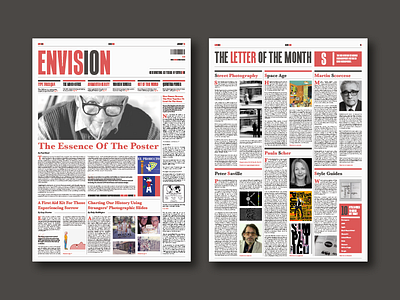 Envision Broadsheet Newspaper broadsheet design editorial editorial design graphic design magazine newspaper photography university