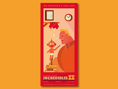 Mr. Incredible & Jack-Jack art design disney graphic design illustration pixar poster the incredibles