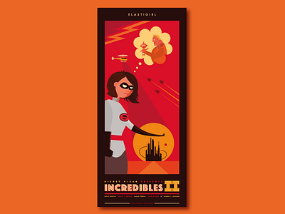 Elastigirl art design disney graphic design illustration pixar poster the incredibles