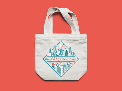 Montreal Tote Bag badge badge design bag city design graphic design illustration logo mark montreal vector