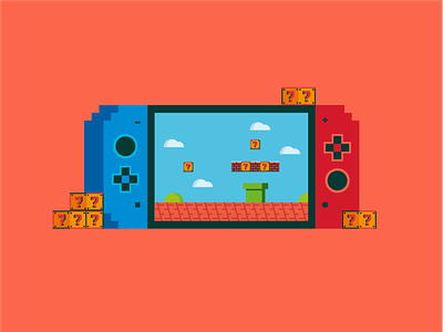 Super Mario Bros. Switch design graphic design icon illustration illustrator mario nes nintendo super mario bros vector