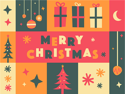 Merry Christmas christmas design graphic design holidays icon illustration illustrator tree typography vector xmas