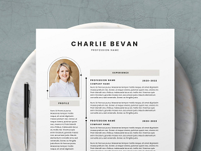 Minimalist Resume Template with Photo branding design graphic design illustration typography