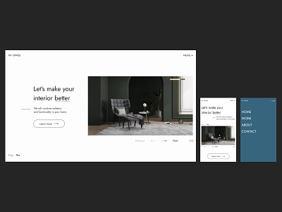 My space / interior design studio agency architect business creative decor design furniture hero area home interface interior interior design main screen minimalism mobile repair ui ux web design website