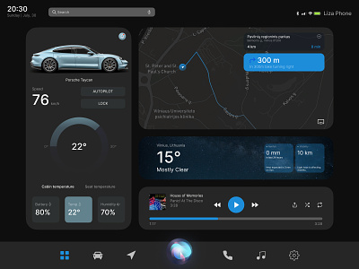 Daily UI 034: Car Interface 2022 app design app ui assistant car car app car dashboard car interface car ui dailyui dailyui 034 dashboard electric car interface smart car tesla ui ux vehicle web design