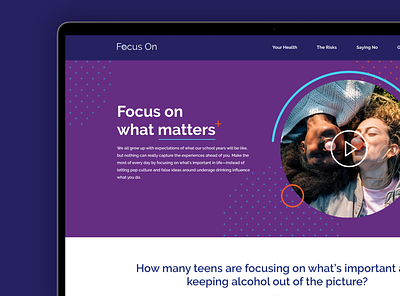 Focus On branding color block creative design icon icon design interactive ui ux web website concept website design