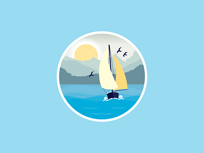 Daily Logo Challenge boat branding creative dailylogo dailylogochallenge design logo sail sunset