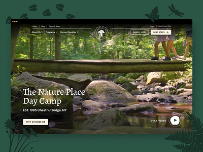 The Nature Place — 1 𝑜𝑓 6 camping homepage illustration natural nature navigation outdoors ui ux video web design