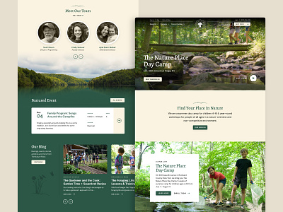 The Nature Place — 2 𝑜𝑓 6 butterfly camping deer dragonfly fern flower hand drawn homepage illustration natural nature outdoors tracks ui ux web design website