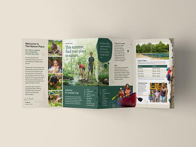 The Nature Place — 6 𝑜𝑓 6 accordion branding brochure brochure mockup camp camping graphic design natural nature trifold