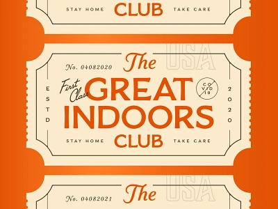 The Great Indoors! boston branding corona covid covid 19 graphic design psa quarantine stay home take care the great indoors ticket type typography vector virus wfh workfromhome