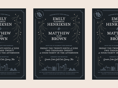 Henriksen-Brown Wedding — 1 𝑜𝑓 5 boston branding card filigree graphic design invitation logo marriage print save the date type typography wedding