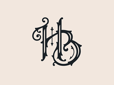 Henriksen-Brown Wedding — 3 𝑜𝑓 5 badge branding custom hand lettering hb lettering logo marriage monogram type typography vintage wedding