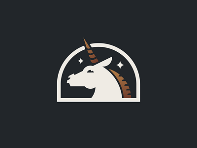 Unicorn animal branding character emblem fairy tale fantasy flat gold horse illustration logo magic mark mascot stars unicorn vector