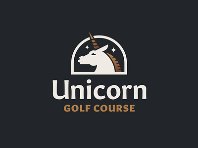 Unicorn Golf Course — 1 𝑜𝑓 3 animal brand branding clean design flat golf graphic design idenity illustration key logo map typography unicorn vector