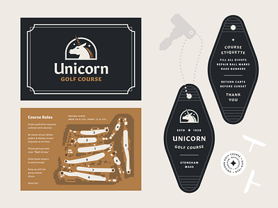 Unicorn Golf Course — 2 𝑜𝑓 3 branding clean golf graphic design illustration key key tag map typography unicorn vector