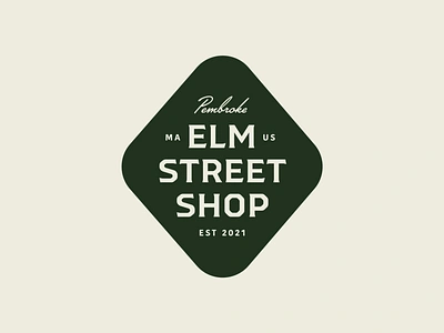 Elm Street Shop — 1 𝑜𝑓 2 badge branding clean diamond emblem graphic design logo personal branding typography vintage woodworking workshop