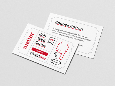 Snooze Button agency boston boston graphic designer business card button icons lines red snooze ticket