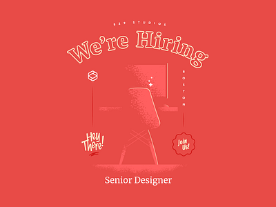 We're Hiring! badge boston designer hiring illustration job senior ui webdesign