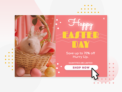 Easter day - website popup bunny conversion rate optimisation easter ecommerce lightbox modal offer overlay pop-ups popup special user interface