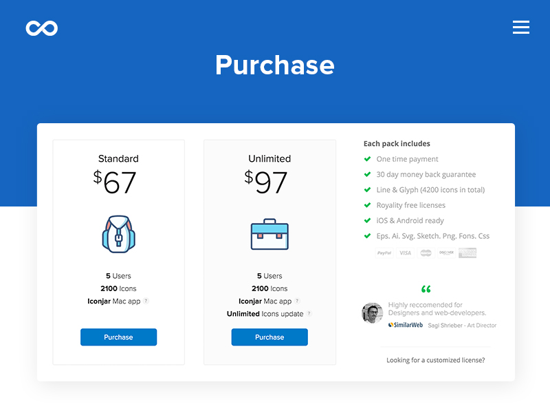 Pricing page example #55: Pricing Table