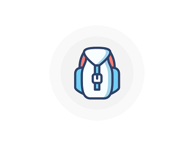 Backpack bag color flat icon line svg user interface ux
