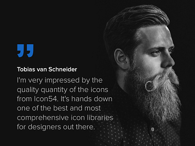 Testimonial by Tobias van Schneider feedback icons photo quotes testimonial tobias van schneider user experience user interface website landing page