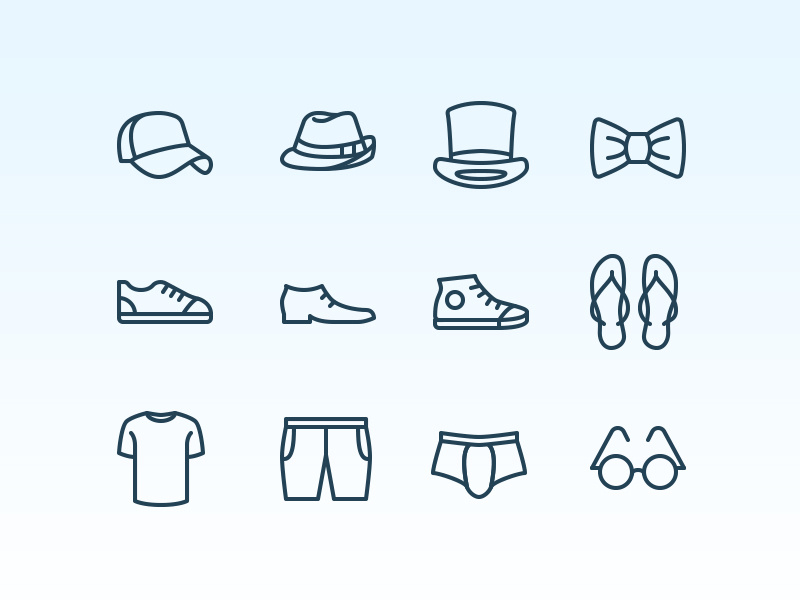 Clothes & Accesories bow glasses hat flipflop shirt shoes fashion accessories clothes icons sale shopping