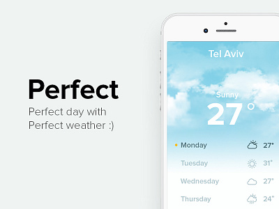 Perfect day with perfect weather cloud cloudy day forecast icon icons line mobile sunny weather weather app
