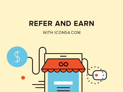 The Icon54 Partner Program affiliation commission earn icon54 icons money partner refer store svg