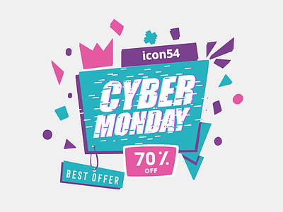 Cyber Monday Sale background banner cyber monday icons icons54 sale special offer svg
