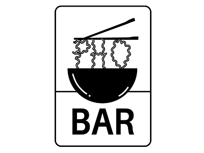 Pho bar logo black design food illustration logo minimal pho