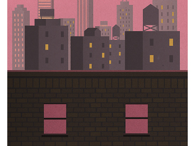 City sunset blocks bricks city lights sunset vector windows