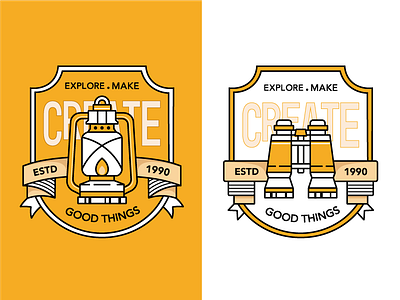 Create patches badges binocular illustration lantern