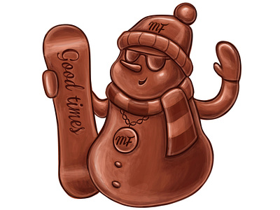 illustration for packaging design. caramel chocolate packaging chocolate snowman christmas graphic design marshmallow new year illustration package packaging design packaging illustration santa claus snowman