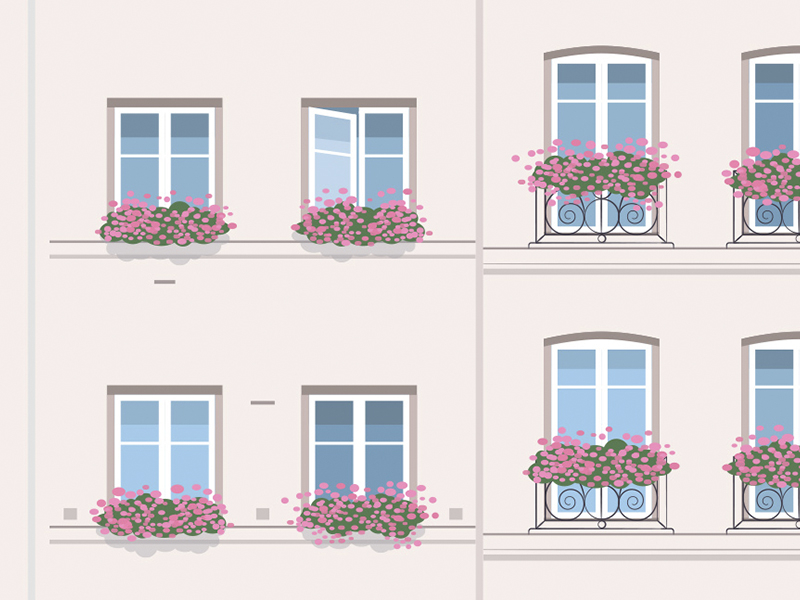 Architecture in Paris street town spring house roof old exterior facade arts france city illustration