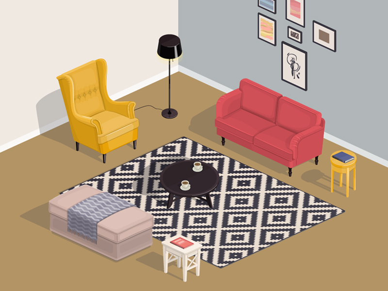 Room Interior With Ikea Furniture By Natalka Dmitrova On Dribbble