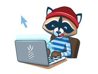 Rockoon. Animated Sticker app apple emoji gif macbook messenger mobile racoon smile sticker ui ux