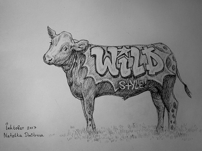 Wild Style. Inktober art banksy cow graffiti ink inktober inktober2017 obey street