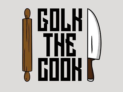 Golk the cook’s logo cook design knife logo roller typography