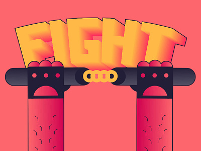 Fight! 2d arcade character design fight flat game illustration nunchaku vector vintage