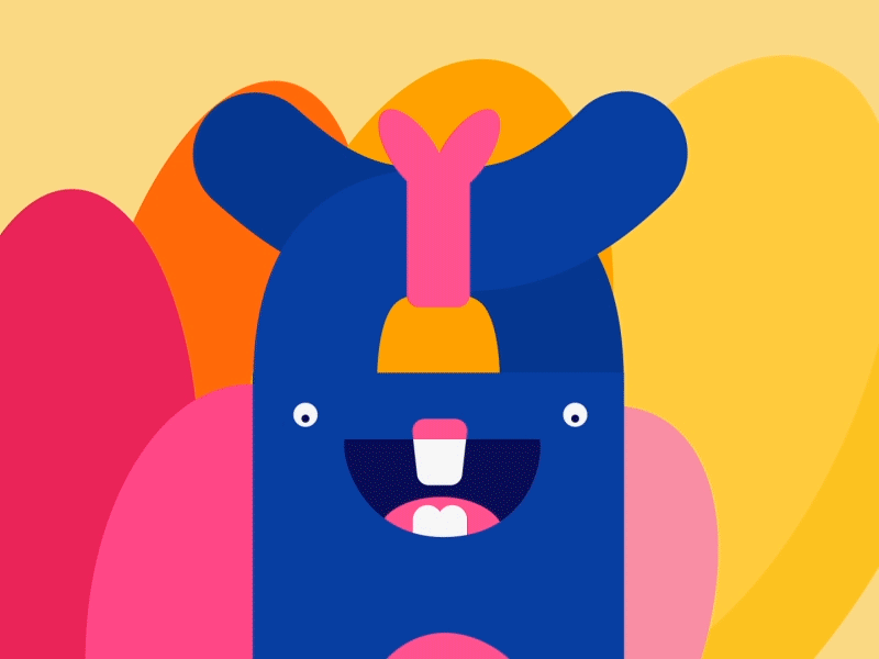 Peek a Boo 2d animation flat fun gif illustration motiongraphics rabbit summer ui ux